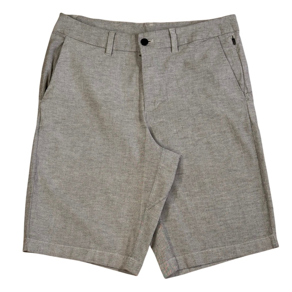 Lululemon Commission Short Relaxed Qwick Oxford Shorts Size 31 Gray EUC - Picture 1 of 5